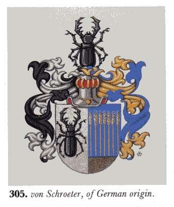 Stag beetle arms of the German von Schrter family drawn by Hans Dietrich Birk,1983.